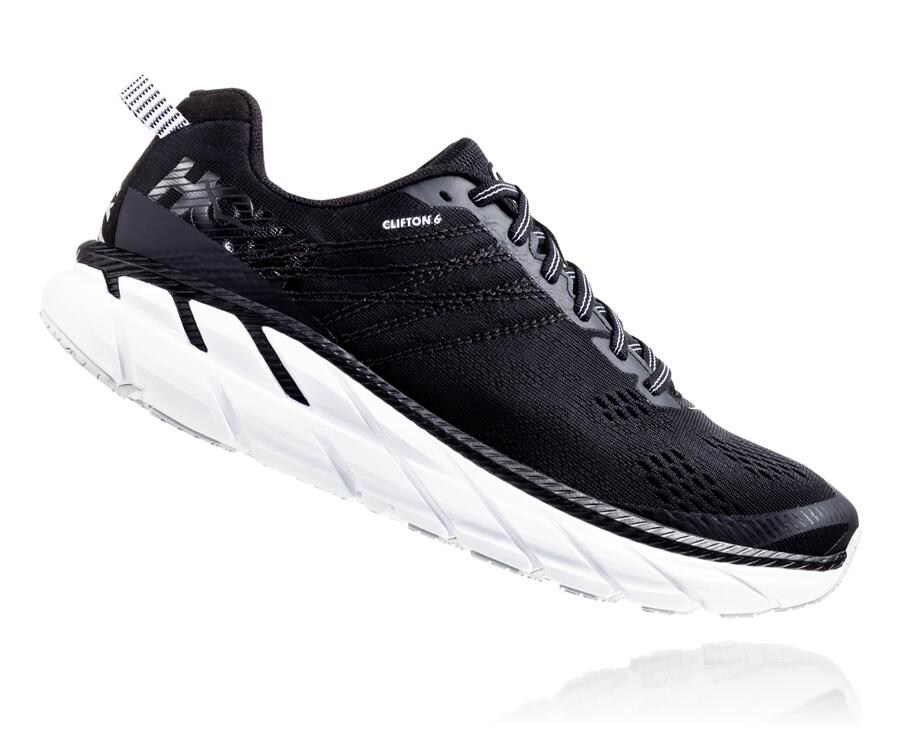 Zapatos Para Caminar Hoka One One Mujer Negros/Blancos - Clifton 6 - EVFO64781